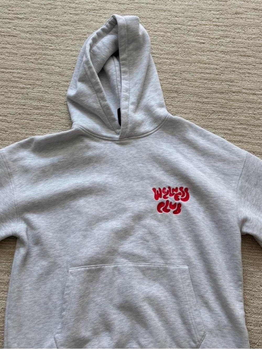 Cotton On Light Gray Hoodie with Red 'Wellness Club' Logo